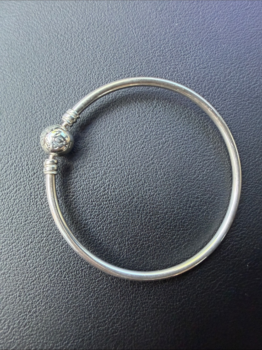 Pandora Polished Silver Snap Bangle Bracelet - Silver